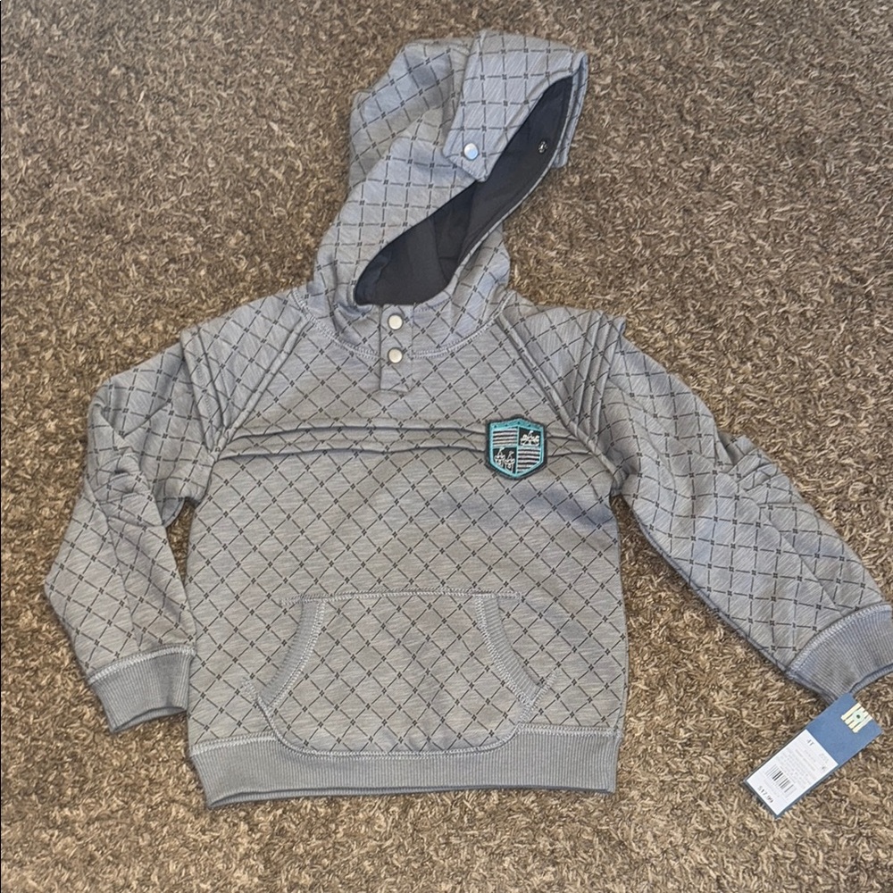 OshKosh B'gosh Gray Armor Quilted Hoodie Sweatshirt